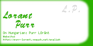 lorant purr business card