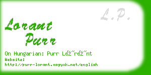 lorant purr business card